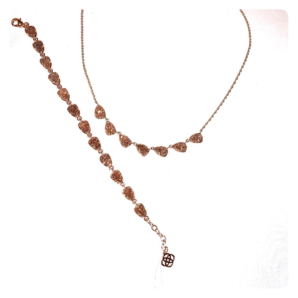 Kendra Scott druzy necklace and bracelet.